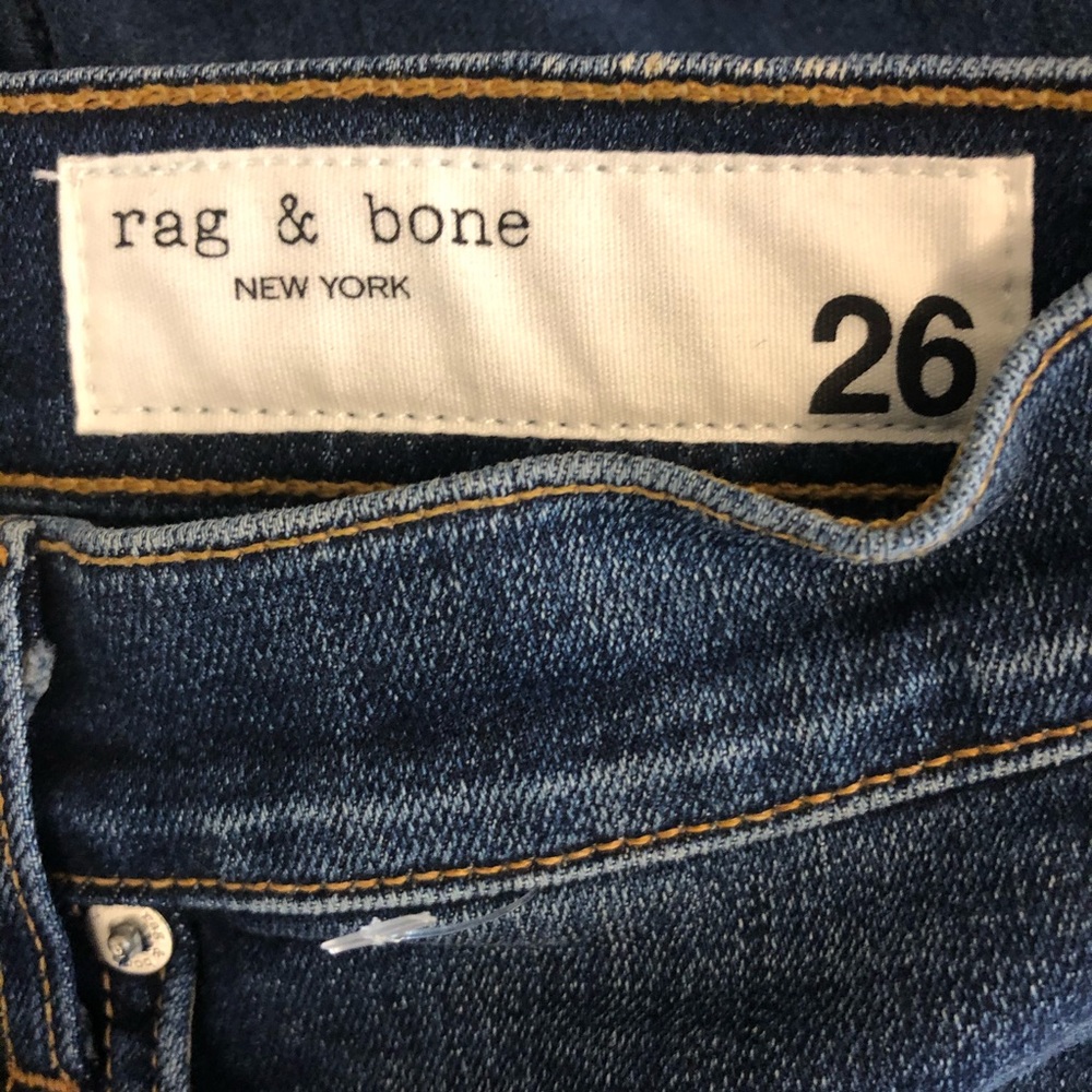 RAG & BONE High Rise Skinny in Elton Dark Wash 26 - Picture 6 of 10